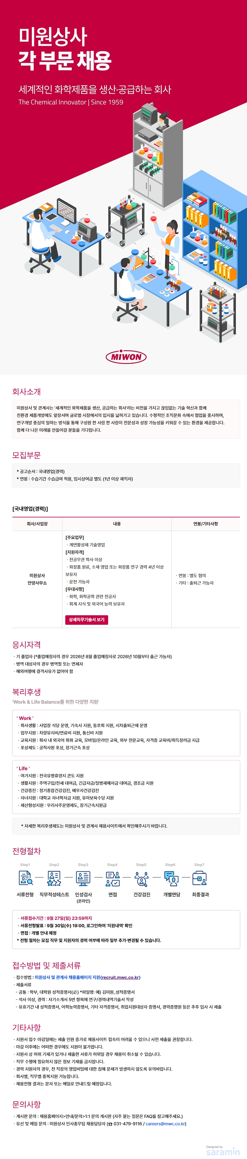 미원상사 국내영업(경력) 담당자 채용